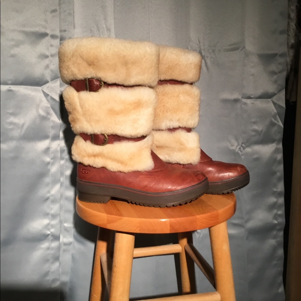 Furry boots real leather